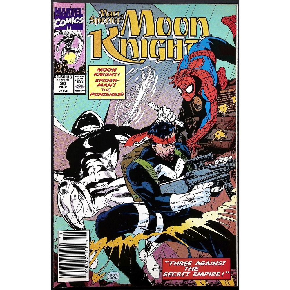 Marvel Comic Marc Spector Moon Knight #20 Newsstand Spider-Man Punisher 1990